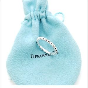 Authentic Tiffany & Co. Ziegfeld Sterling Silver Beaded Stacking Bead Ring Band